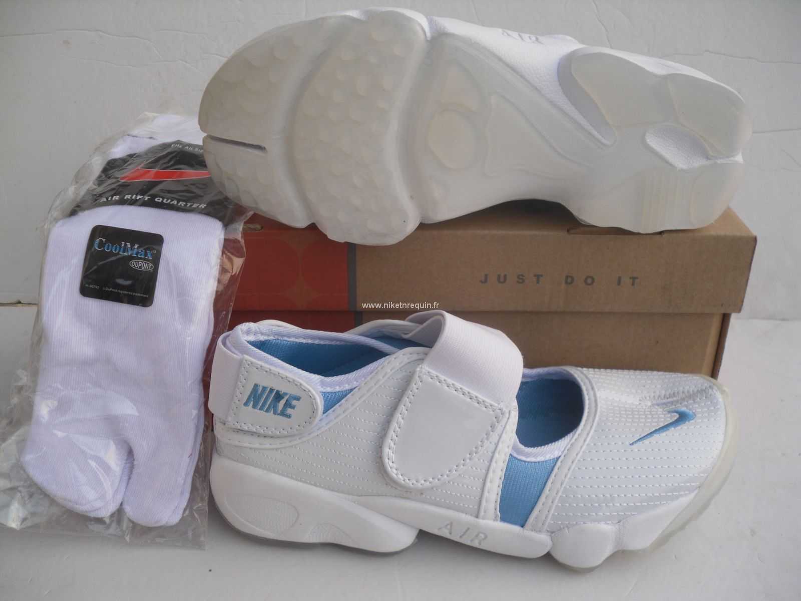 Nouveau Moele De Chaussures Nike Favoris Rift Shox Bleu Blanc